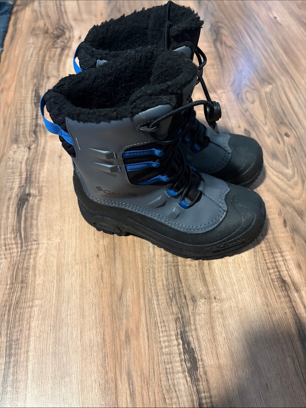 Columbia Kids Gray and Blue Waterproof Winter Boots